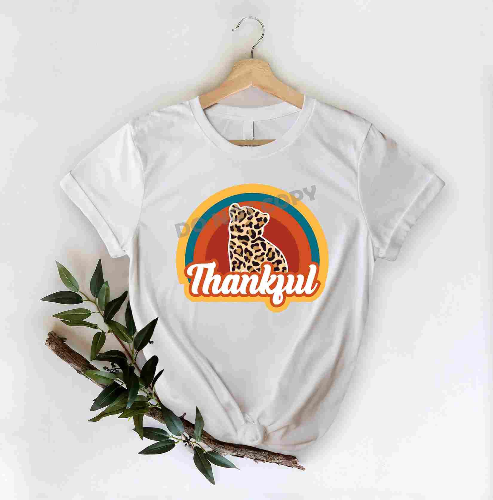 Thanksgiving Thankful Leopard -DTF Transfer - DTF PROMO
