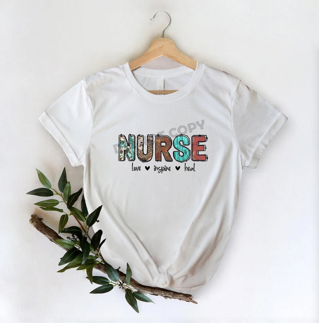 Nurse Life Love Inspire Heal - DTF Transfer - DTF PROMO
