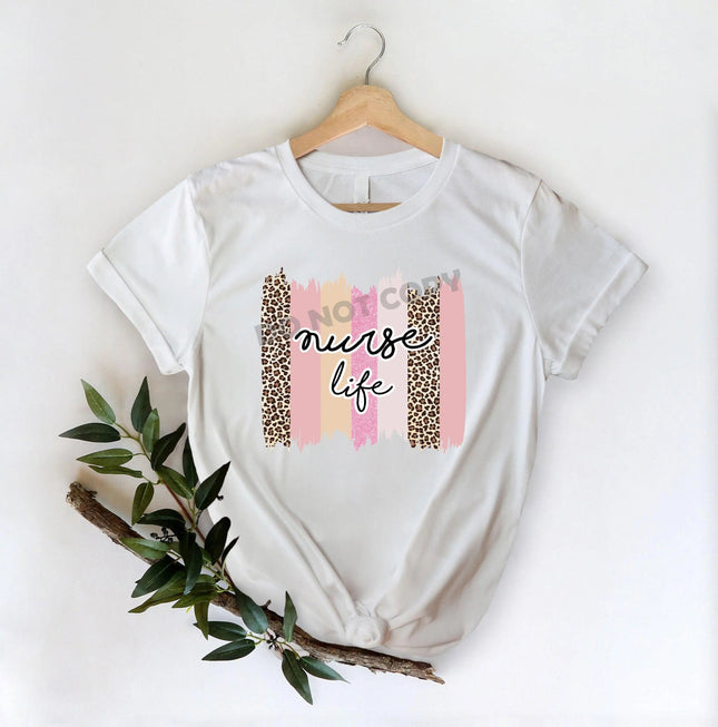 Nurse Life Pink Leopard - DTF Transfer - DTF PROMO