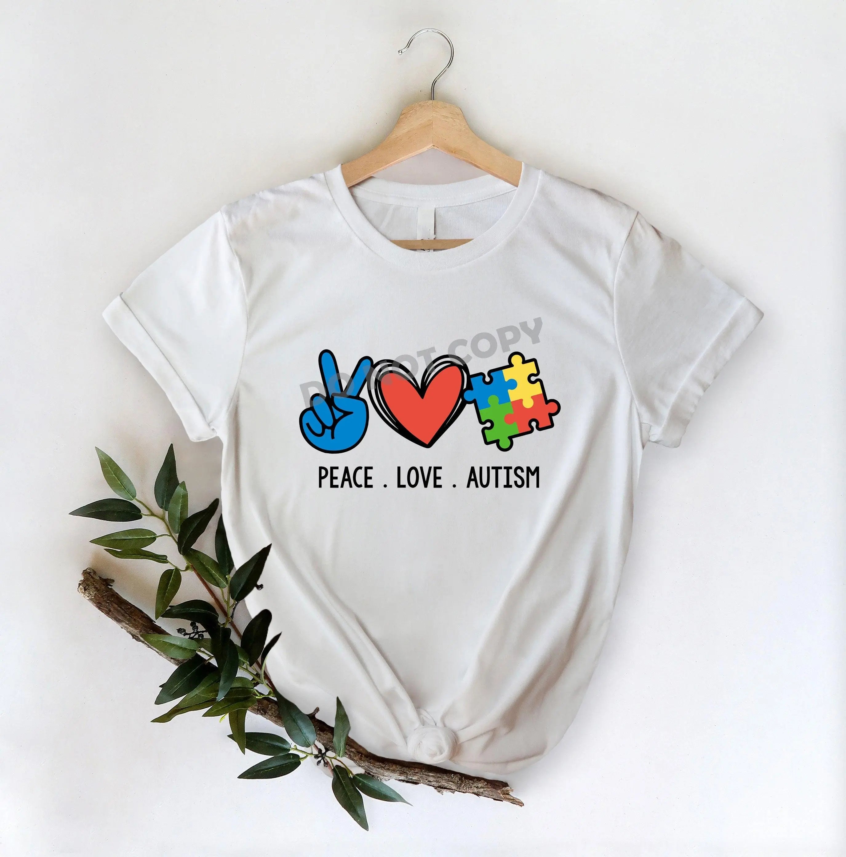 Peace Love Autism - DTF Transfer - DTF PROMO