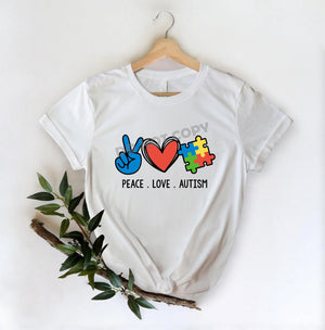 Peace Love Autism - DTF Transfer - DTF PROMO