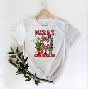 Merry Christmas Deer And Santa -DTF Transfer - DTF PROMO